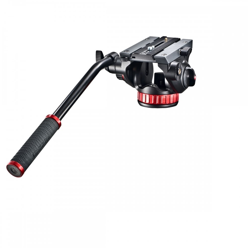 PRO VIDEO 502 Videokopf mit flacher Basis Manfrotto - Variables Fluid-Drag-System bei PAN- und TILT-Bewegungen Festes Gegengewic