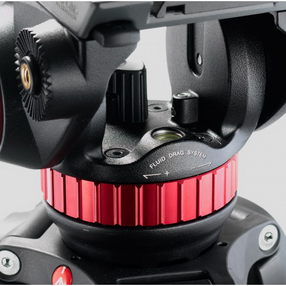 PRO VIDEO 502 Videokopf mit flacher Basis Manfrotto - Variables Fluid-Drag-System bei PAN- und TILT-Bewegungen Festes Gegengewic