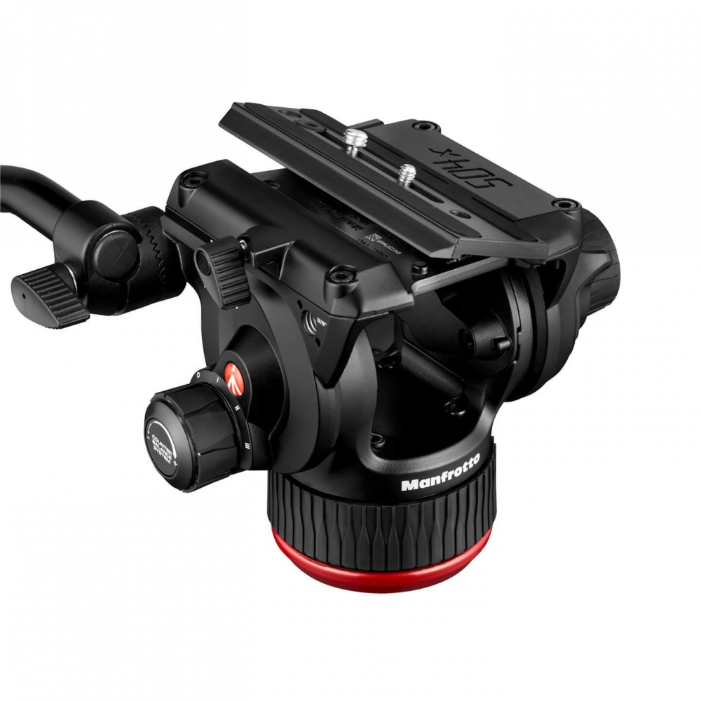 504X Video Head Manfrotto - 
Variable fluid Drag System on PAN &amp; TILT, performed by new fluid
4 steps counterbalance system 