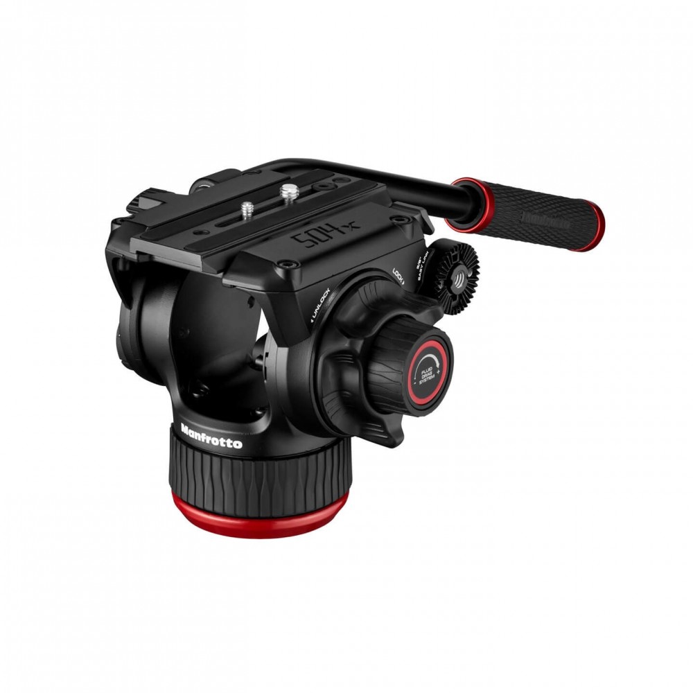 504X Fluid-Videokopf mit 635 Fast Single Carbon Leg Manfrotto - Fluid-Videokopf mit 4-stufigem Gewichtsausgleichssystem bis 6,5 