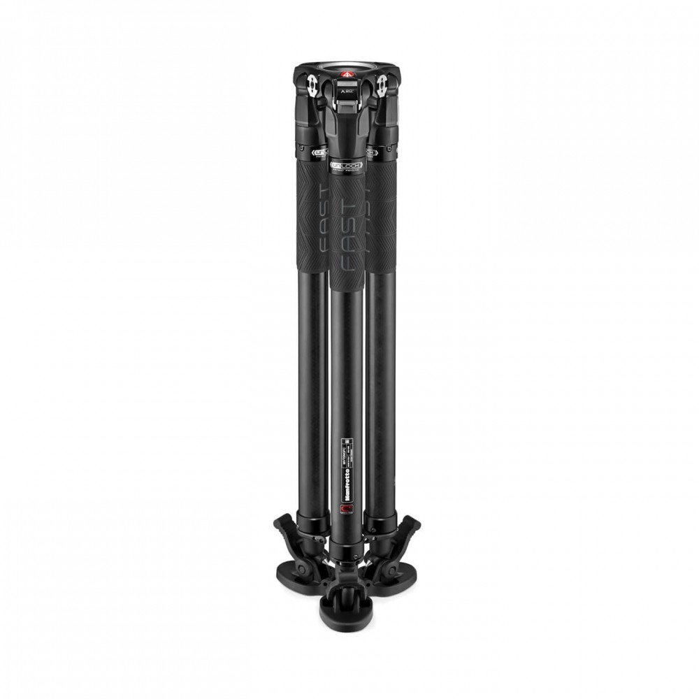 504X Fluid-Videokopf mit 635 Fast Single Carbon Leg Manfrotto - Fluid-Videokopf mit 4-stufigem Gewichtsausgleichssystem bis 6,5 