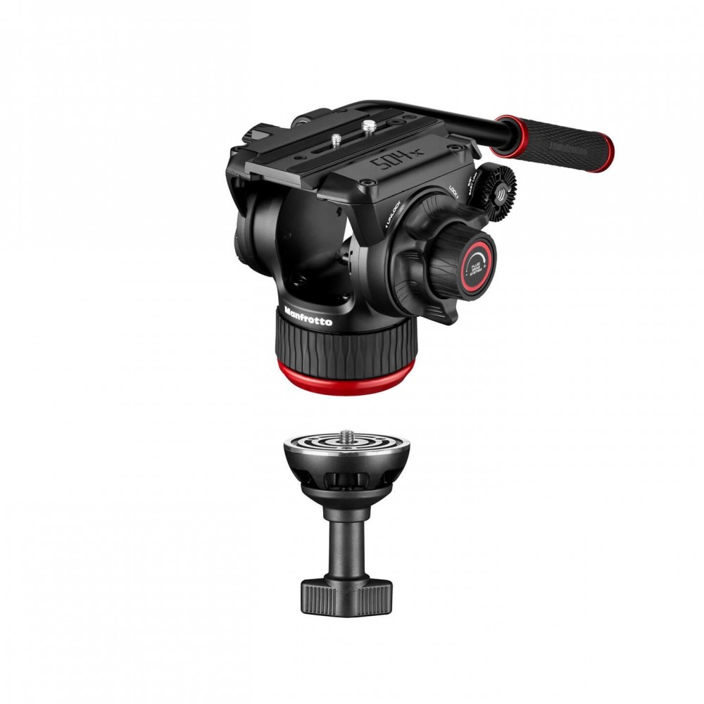 504X Fluid-Videokopf mit 635 Fast Single Carbon Leg Manfrotto - Fluid-Videokopf mit 4-stufigem Gewichtsausgleichssystem bis 6,5 