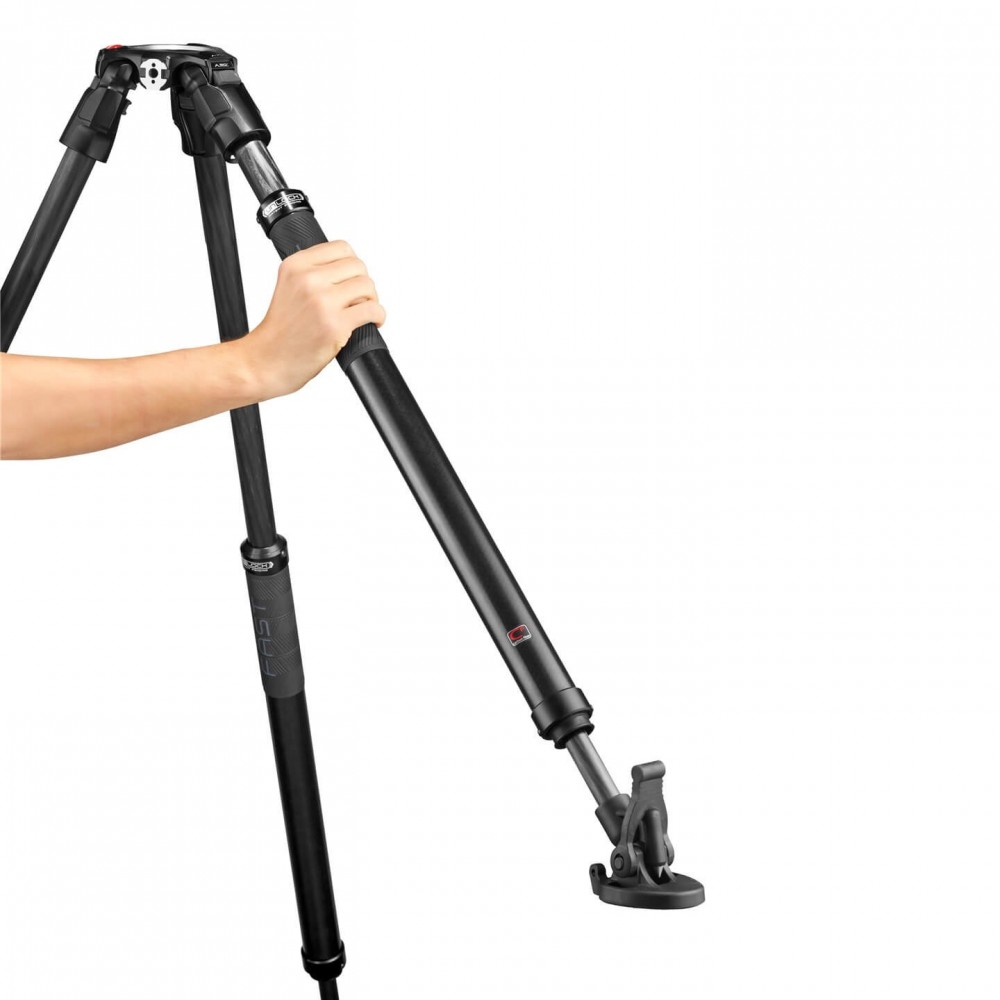 504X Fluid-Videokopf mit 635 Fast Single Carbon Leg Manfrotto - Fluid-Videokopf mit 4-stufigem Gewichtsausgleichssystem bis 6,5 