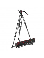 Twin Carbon Set mit Kopf 608 - geringere Spreizung Manfrotto - Fluid-Videokopf mit kontinuierlichem Gegengewichtssystem (0-8 kg)