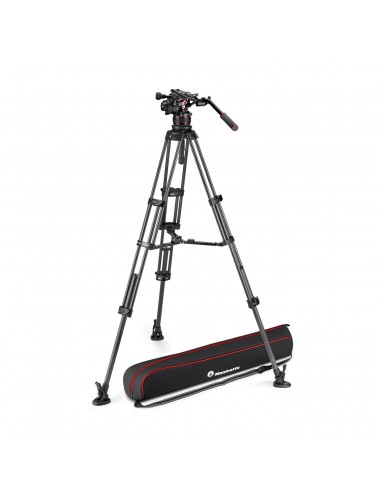 Nitrotech 612 video head, CF twin leg tripod ms Manfrotto - 
Fluid video head with continuous counterbalance system (4-12Kg)
Var