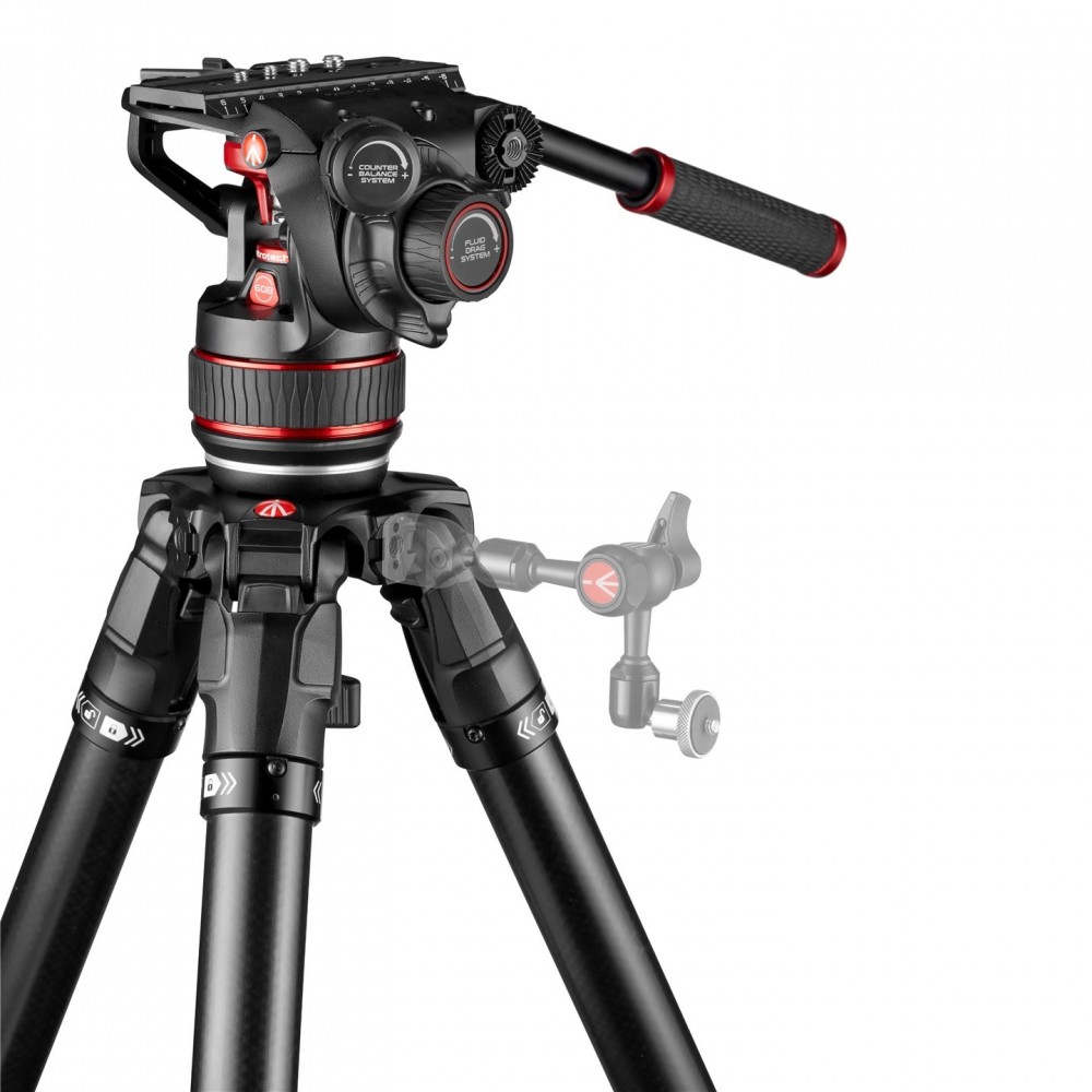 635 Schnelles Einzelstativ Kohlefaser Manfrotto - FAST Twisting Lock: Sicheres Verriegeln mit einer einzigen Geste 75-mm-Halbkug