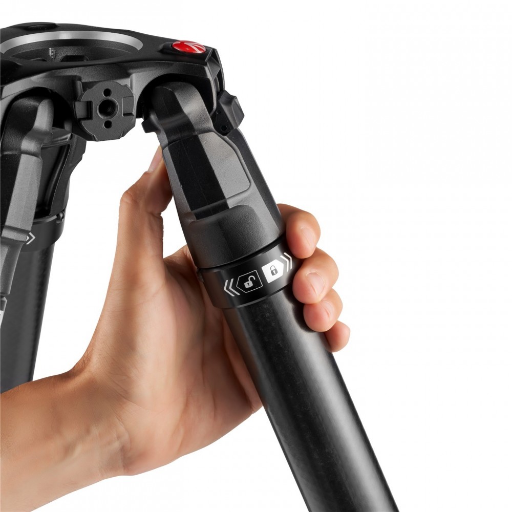 635 Schnelles Einzelstativ Kohlefaser Manfrotto - FAST Twisting Lock: Sicheres Verriegeln mit einer einzigen Geste 75-mm-Halbkug