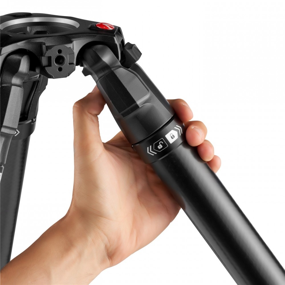 635 Schnelles Einzelstativ Kohlefaser Manfrotto - FAST Twisting Lock: Sicheres Verriegeln mit einer einzigen Geste 75-mm-Halbkug