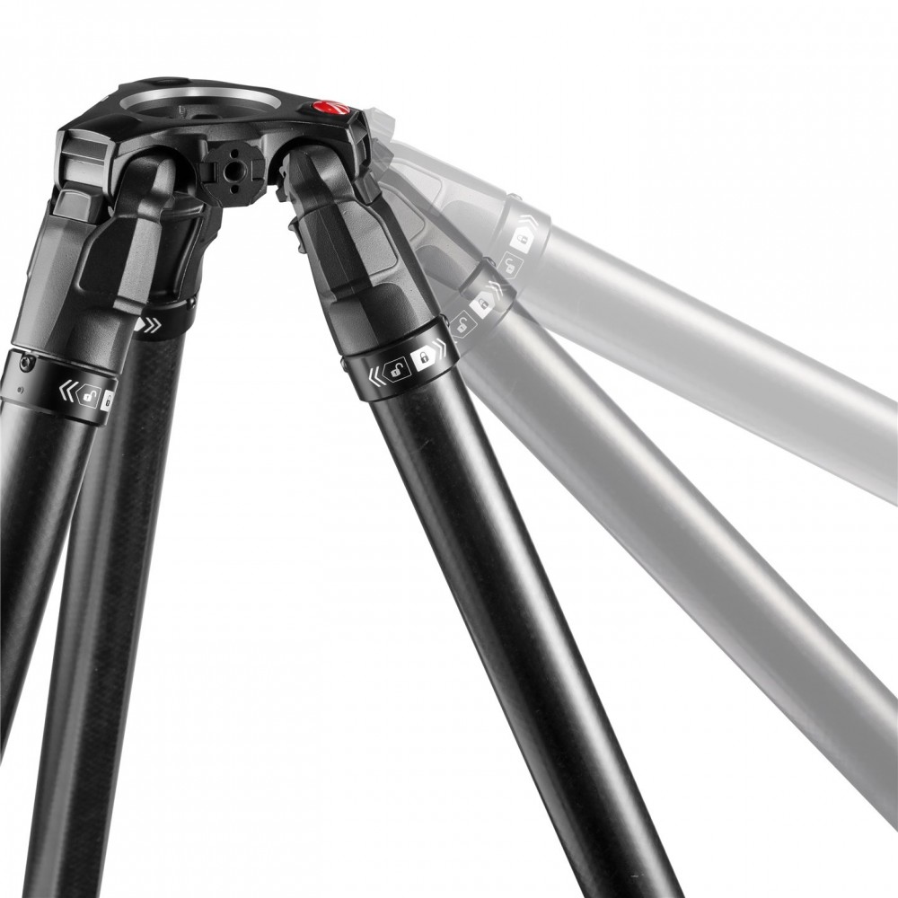 635 Schnelles Einzelstativ Kohlefaser Manfrotto - FAST Twisting Lock: Sicheres Verriegeln mit einer einzigen Geste 75-mm-Halbkug