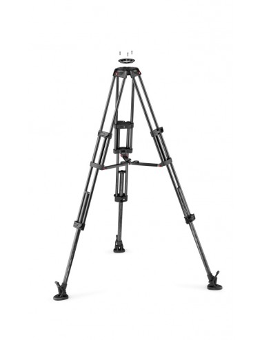 CF Twin leg with middle spreader video tripod 100/75mm bowl Manfrotto - 
Carbon fiber twin leg tripod with 2 risers
Adjustable m