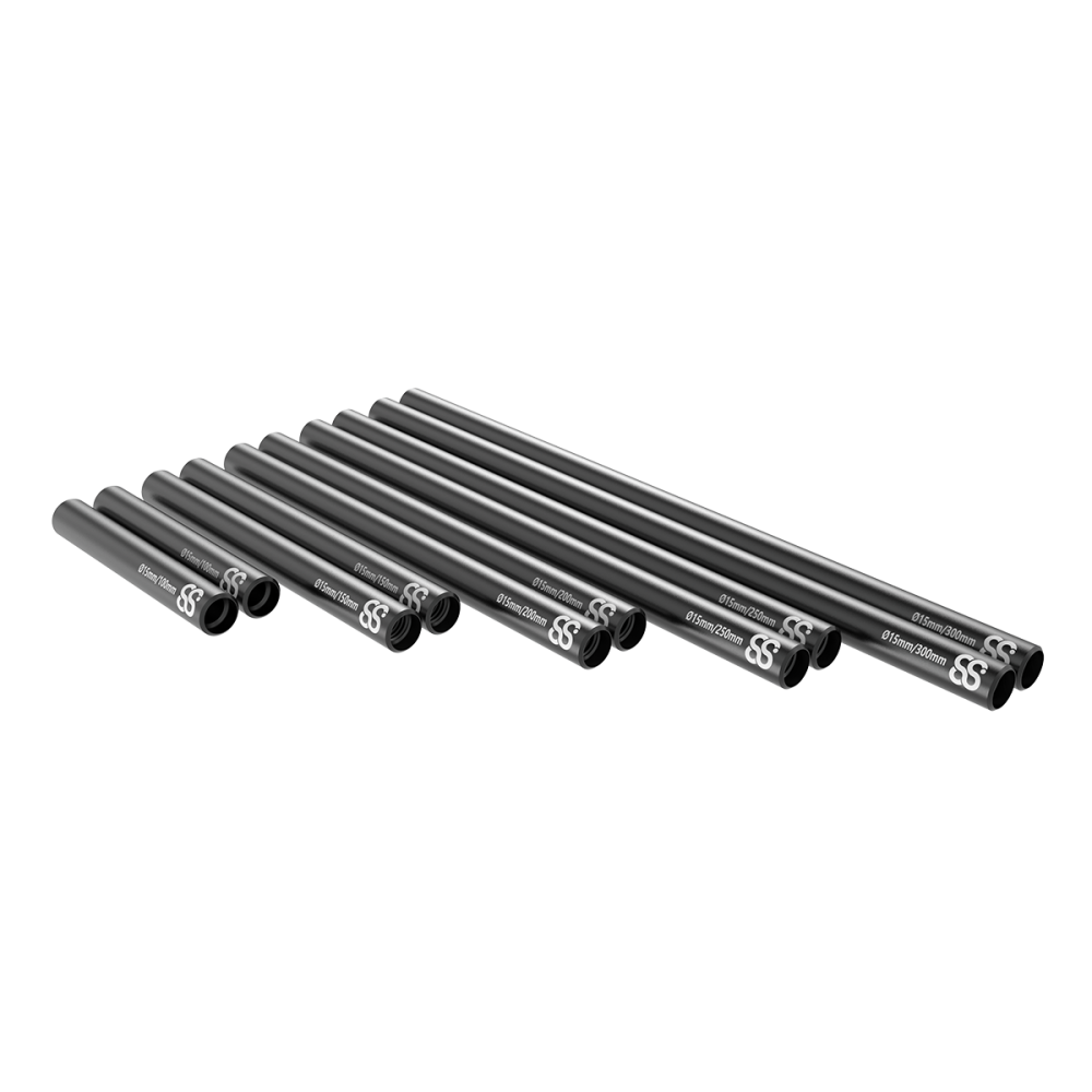 15mm Black Rods 2pcs 8Sinn - Key features:
M12 Female threads on both ends
Available lenghts: 10, 15, 20, 25, 30cm
Aluminum made