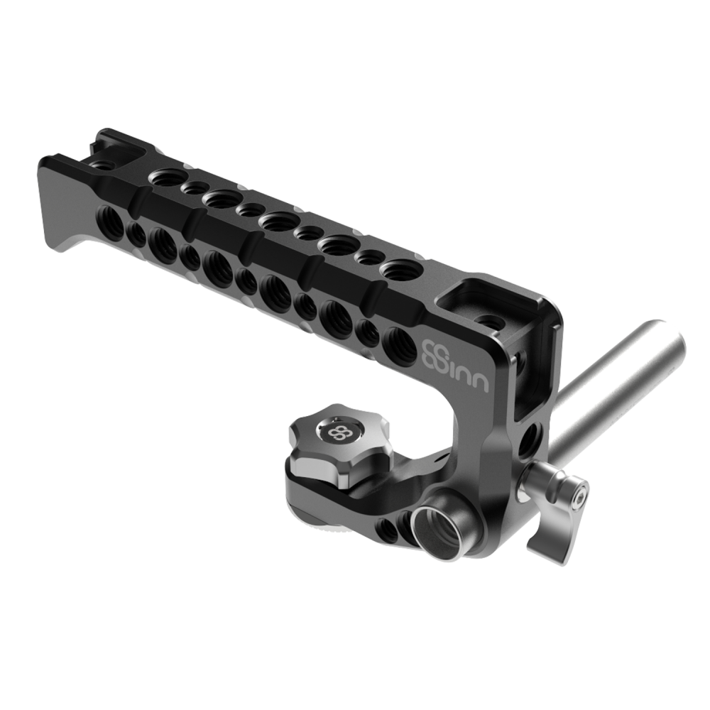 Top Handle Scorpio 8Sinn - Key features:

360-degree rotation
M6 mounting screw
4 cold shoes
1/4" and 3/8" mounting points
15mm 