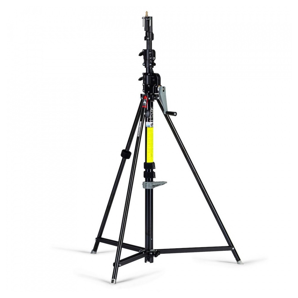 Getriebestativ mit Sicherheitsauslöser, schwarz verchromt Manfrotto - Schweres Beleuchtungsstativ mit 370 cm maximaler
