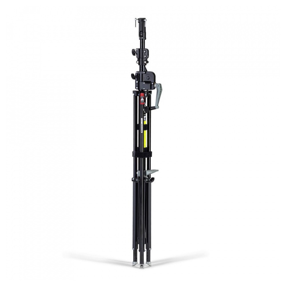 Getriebestativ mit Sicherheitsauslöser, schwarz verchromt Manfrotto - Schweres Beleuchtungsstativ mit 370 cm maximaler