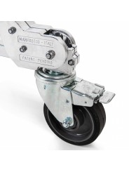 Strato Safe Crank-Up Stand Hard Wheels, Braked Avenger - 
TÜV and CE certified junior heavy duty chrome steel stand
3 independen