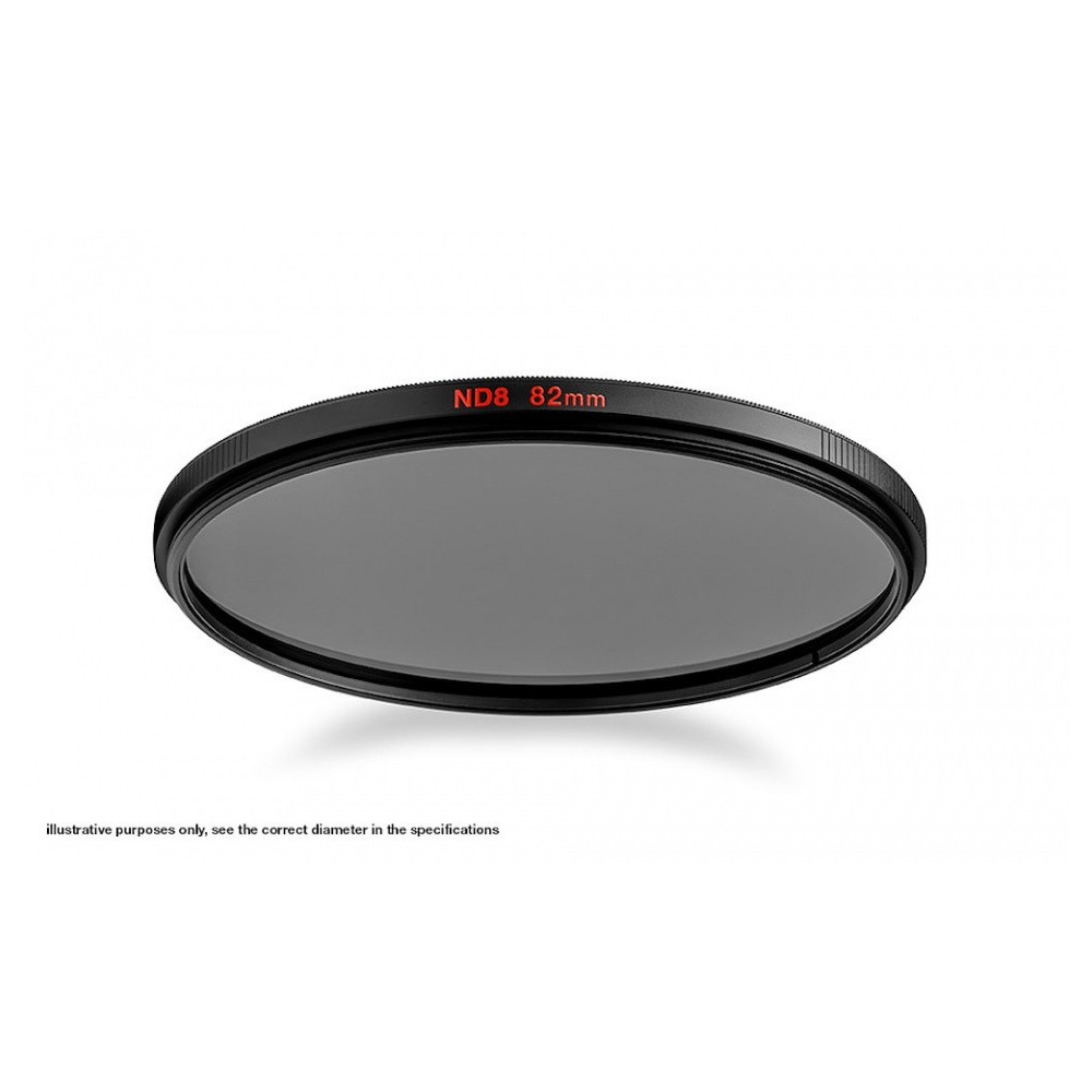 Neutral Density 8 Filter with 67mm diameter Manfrotto - 
This filter reduces light entering the camera lens by 3 stops
Compatibl