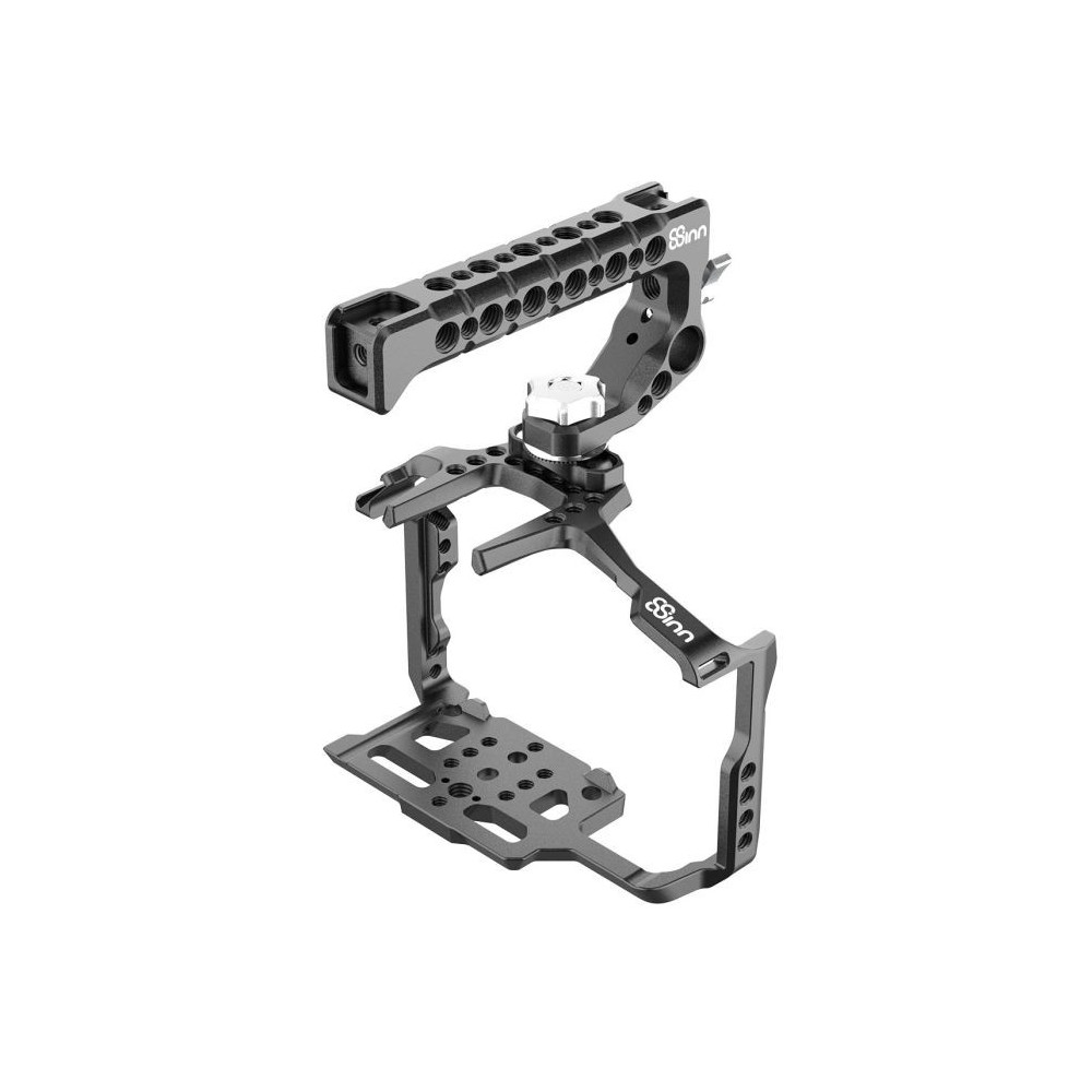 Panasonic GH6 Cage 8Sinn - - 1/4" mounting points- Arri locating point (3/8" mounting point on top)- M4 threads (top front, bott