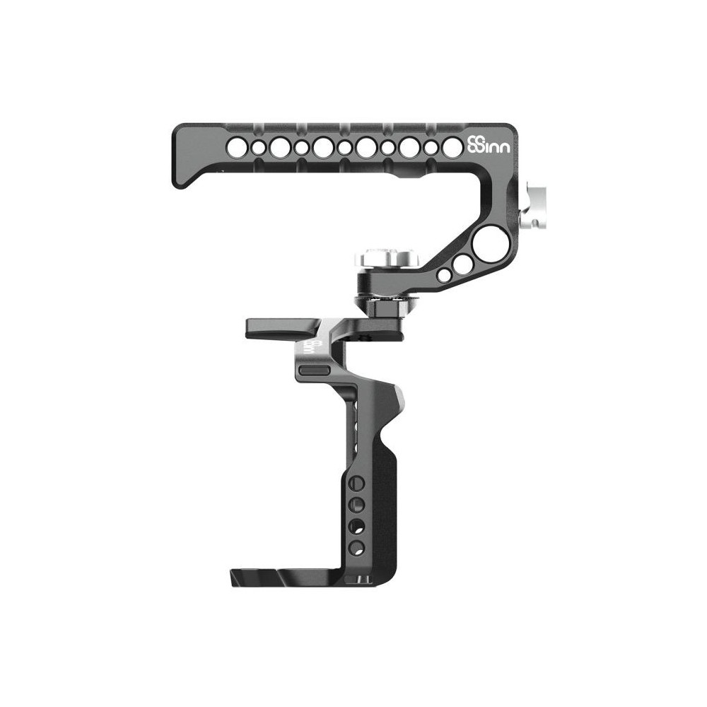 Panasonic GH6 Cage 8Sinn - - 1/4" Befestigungspunkte- Arri-Aufnahmepunkt (3/8" Befestigungspunkt oben)- M4-Gewinde (oben vorne,