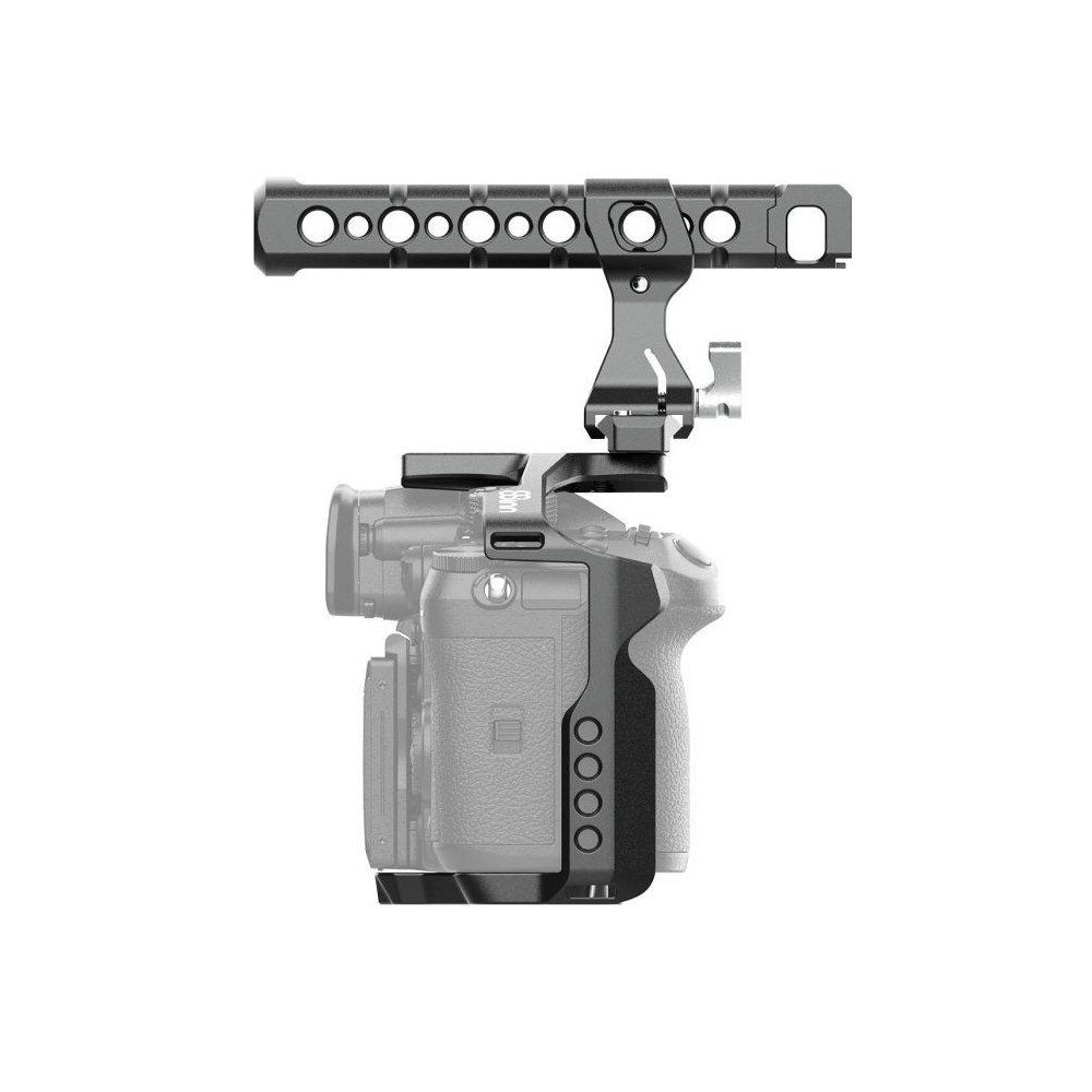 Panasonic GH6 Cage 8Sinn - - 1/4" Befestigungspunkte- Arri-Aufnahmepunkt (3/8" Befestigungspunkt oben)- M4-Gewinde (oben vorne,