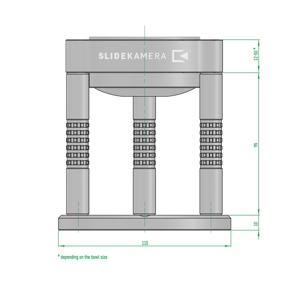 High Hat Bowl Riser Slidekamera - Farbe: SchwarzMaterial: Aluminium und Stahl 
AF-15 High Hat Bowl Riser für 75mm/100mm/150mm