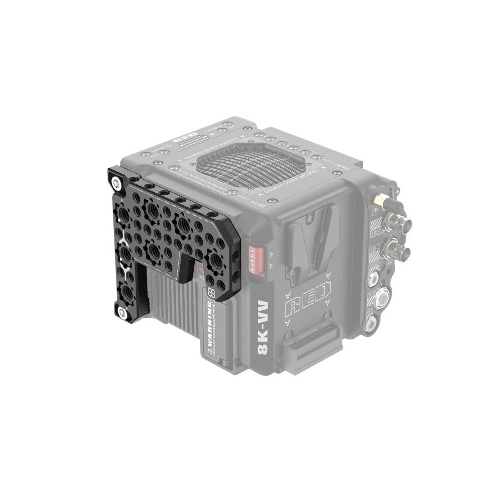 Linke Seitenplatte für RED V-Raptor 8Sinn - - 2 Befestigungspunkte der Platte an der Kamera- 1/4" Befestigungspunkte- 3/8"