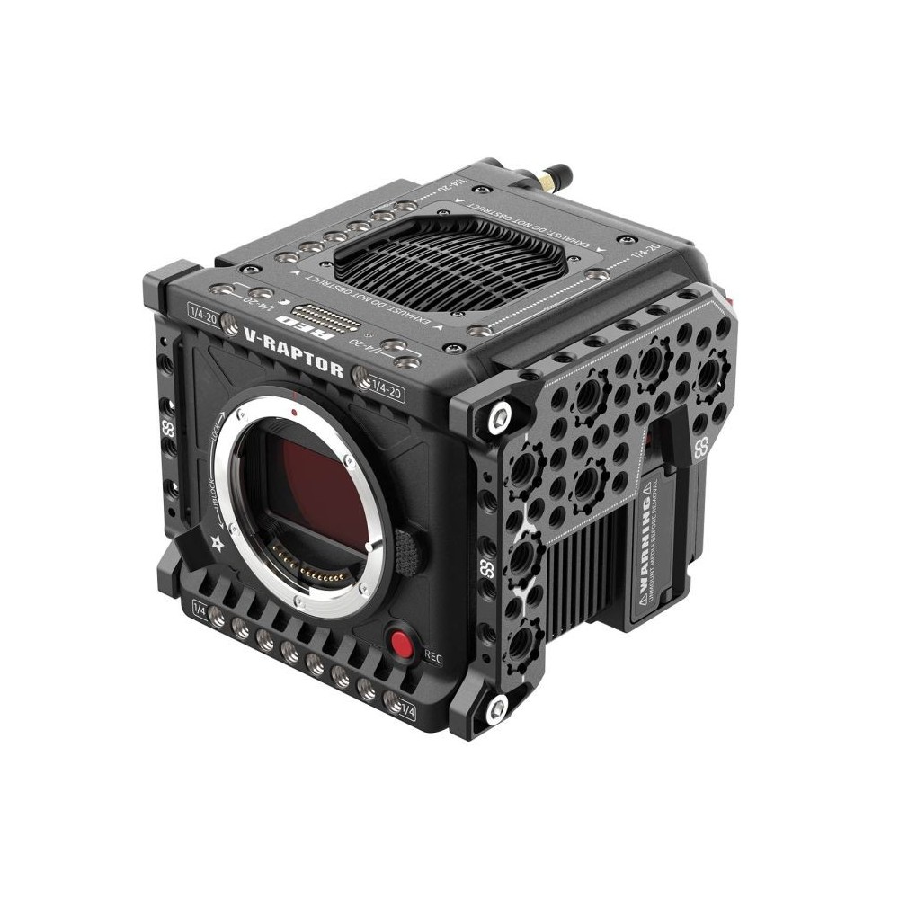 Rechte & linke Seitenplatte für RED V-Raptor 8Sinn - - zweiteiliges Set- 1/4" Befestigungspunkte- Arri Aufnahmepunkte (+ 3/8"