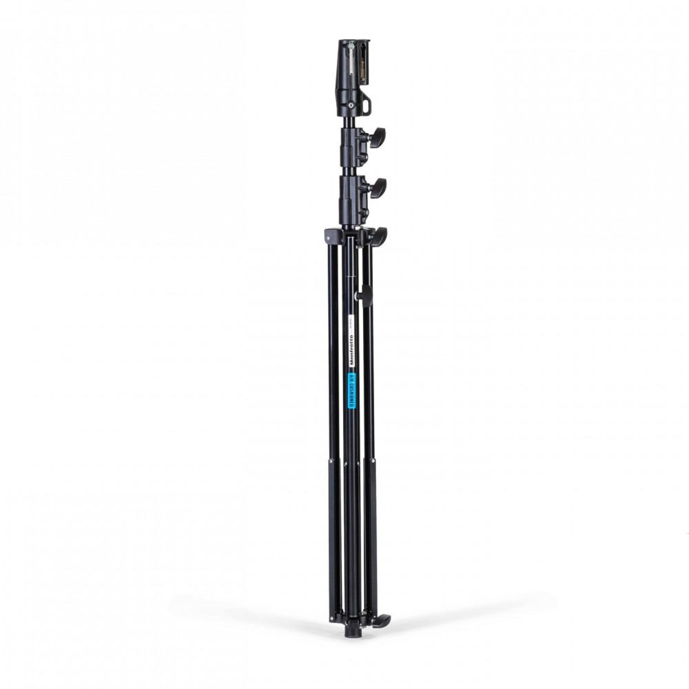 Schwarzes Aluminium Seniorenstativ Manfrotto - 
Professionelles Fotostativ für Location- oder Studioaufnahmen
Doppelt