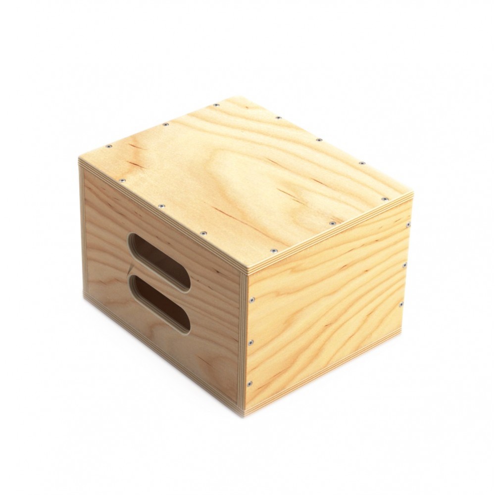 Mini Apple Box Full Udengo - Size: 8" x 10" x 12" (20,4 cm x 25,5 cm x 30,5 cm)Weight: 6,6 lbs (3,0 kg) 
Material: 12mm birch/pi