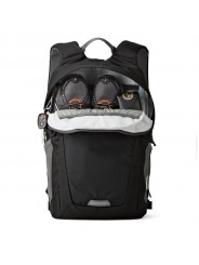 Photo Hatchback BP 250 AW II Black Lowepro - 
Fits DSLR with attached lens such as 18-105mm, 2 extra lenses
Remove the camera co