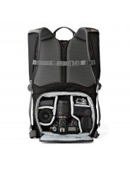 Photo Hatchback BP 250 AW II Black Lowepro - 
Fits DSLR with attached lens such as 18-105mm, 2 extra lenses
Remove the camera co