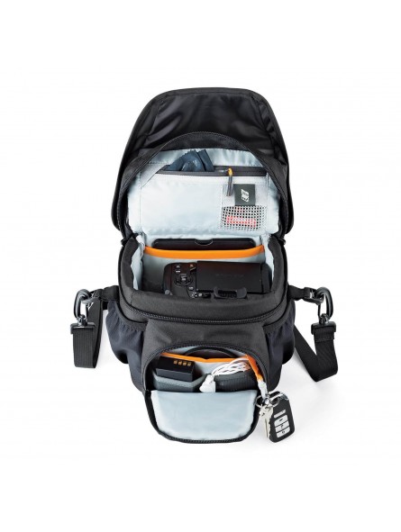 Nova 140 AW II, Black Lowepro - 
Fits mirrorless camera or compact DSLR with attached 17-85mm ...
All Weather AW Cover™, water r