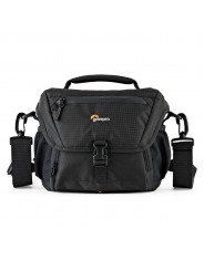 Nova 160 AW II Black Lowepro - 
Fits DSLR with attached 17-85mm lens plus 1-2 additional lenses
All Weather AW Cover™, water res