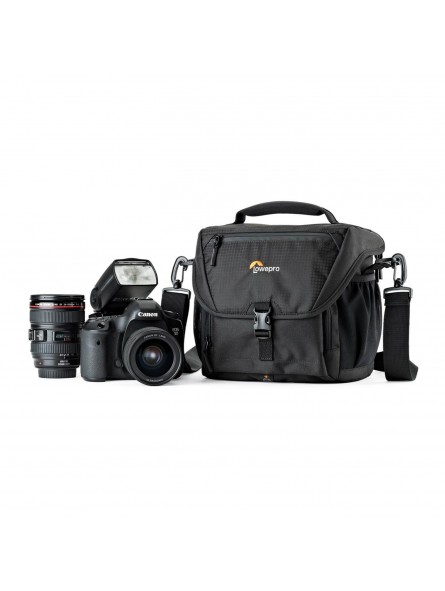 Nova 170 AW II Black Lowepro - 
Fits DSLR with attached 24-105mm lens, 1-2 extra lenses &amp; flash
All Weather AW Cover™, water