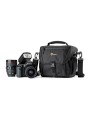 Nova 170 AW II Black Lowepro - 
Fits DSLR with attached 24-105mm lens, 1-2 extra lenses &amp; flash
All Weather AW Cover™, water