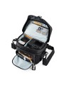 Nova 180 AW II Black Lowepro - 
Fits Pro-depth DSLR &amp; attached 24-105mm lens, 3-4 extra lenses
All Weather AW Cover™, water 