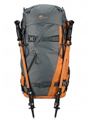 Powder BP 500 AW Grey/Orange Lowepro - 
Fits Standard DSLR and Pro Mirrorless cameras and lenses
Secure, body-side access
50% of