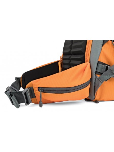 Powder BP 500 AW Grey/Orange Lowepro - 
Fits Standard DSLR and Pro Mirrorless cameras and lenses
Secure, body-side access
50% of