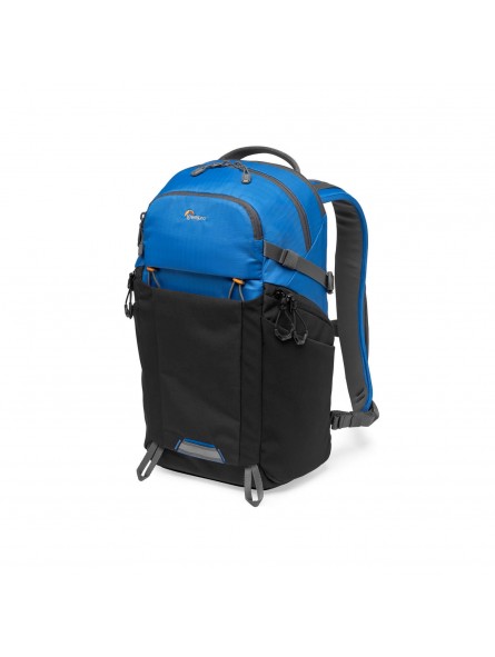 Photo Active BP 200 AW Blue/Black Lowepro - Das QuickShelf™-Trennsystem lässt sich zu einem 3-stöckigen Regal öffnen oder flach 