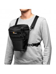 Lowepro Kabura ProTactic TLZ 70 AW II Lowepro - 
Expands to hold up to DSLR with 24-70mm f/2.8 and lens hood
Wear 4 ways: should