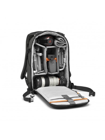 Flipside BP 300 AW III Dark Grey Lowepro - 
Fits Mirrorless with 70-200mm lens plus 3-4 additional lenses
Full backside access w