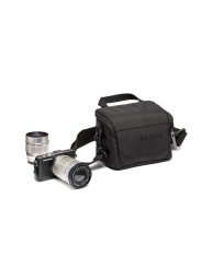 Advanced III bag XS Manfrotto - 
Carries a small mirrorless camera with 1 extra lens
Padded adjustable dividers for customized f