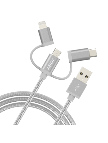 Charge and Sync Cable 3-in-1, 1.2m Space Grey Joby - Designed for on-the-go content creators

A single cable can be used to char