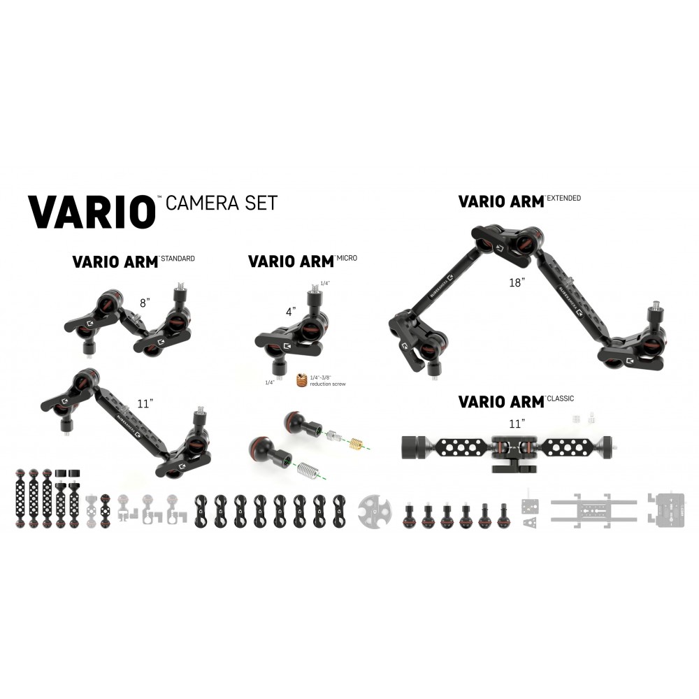 Vario Kamera Set Slidekamera - Mehrzweck-Montagelösung für Kameraausrüstung. Es ist wie LEGO für große Jungs.Video: https://vime