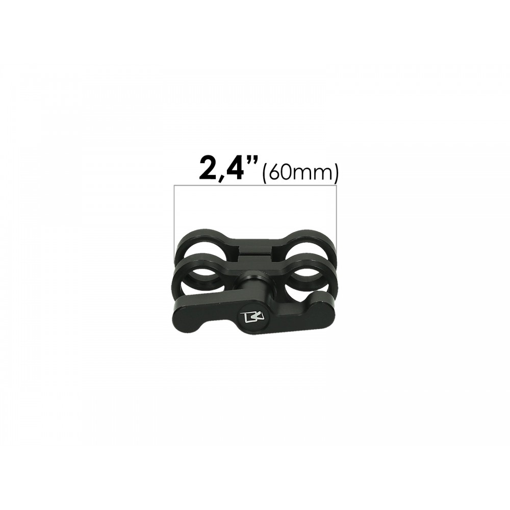 Vario Connecting Clamp Slidekamera - Total length: 60mm (2,4")Color: blackMaterial: hard anodized aluminium 1