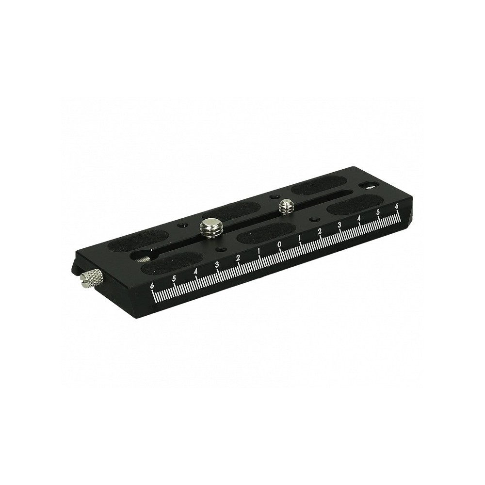 AK-101 LG sliding plate for AKC-3 adapter Slidekamera - Size: 140mm x 50mm x 10mmColor: blackWeight: 0,2kgMaterial: hard anodize