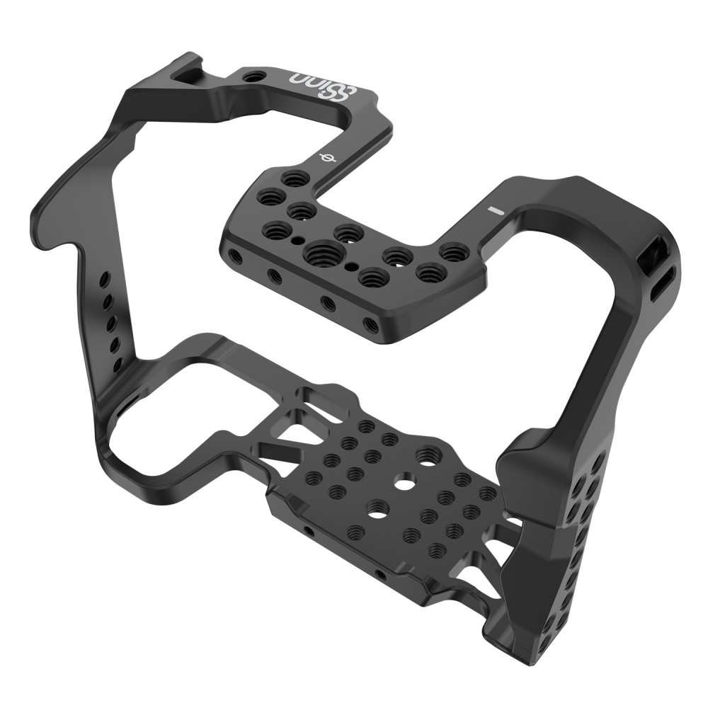 Panasonic S1 / S1R / S1H Cage 8Sinn - Key features:

1/4" mounting points
3/8" top&amp;bottom thread
Cold shoe
Strap holder
Ergo