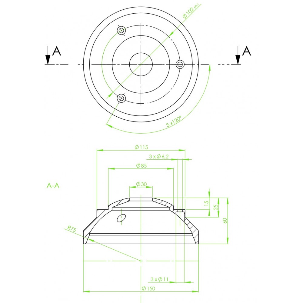 Bowl Head Adapter 150mm Slidekamera - Color: blackMaterial: hard anodized aluminium  4