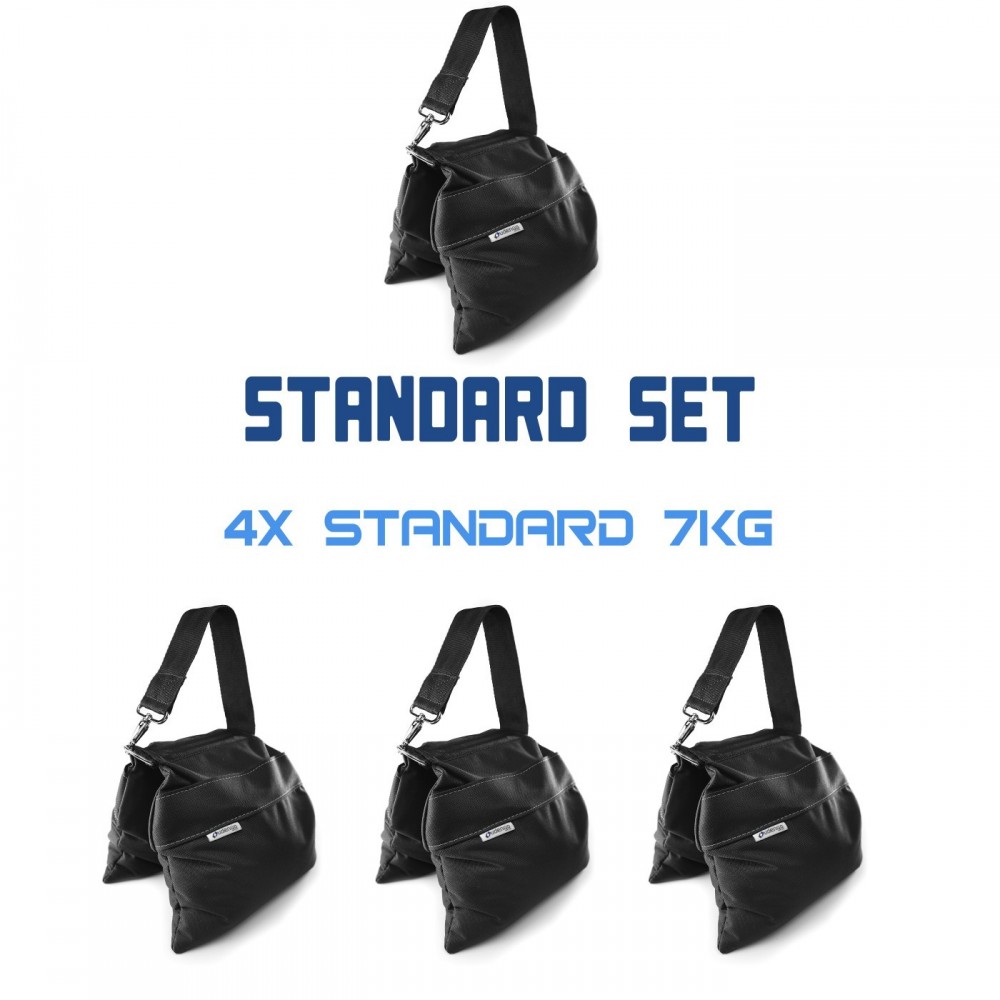 Sandsack-Standardset 4 x 7 kg Udengo – Sehr robuste Konstruktion, hohe Haltbarkeit (zertifiziert), Taschen mit Reißverschluss