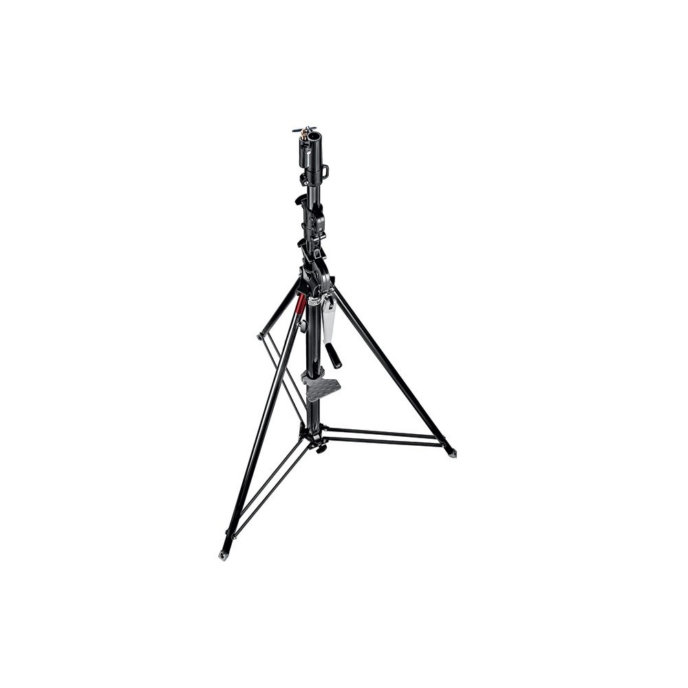 Getriebestativ mit Sicherheitsauslöser, schwarz verchromt Manfrotto - Schweres Beleuchtungsstativ mit 370 cm maximaler