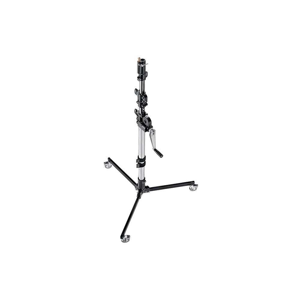 Low Base 3-Section Wind Up Stand Manfrotto - Geared centerpost steel stand
Provided with one levelling leg for stability on unev